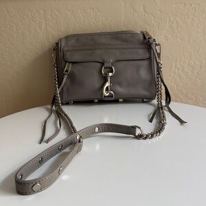 Rebecca Minkoff Mini Mac Grey Leather Crossbody Bag